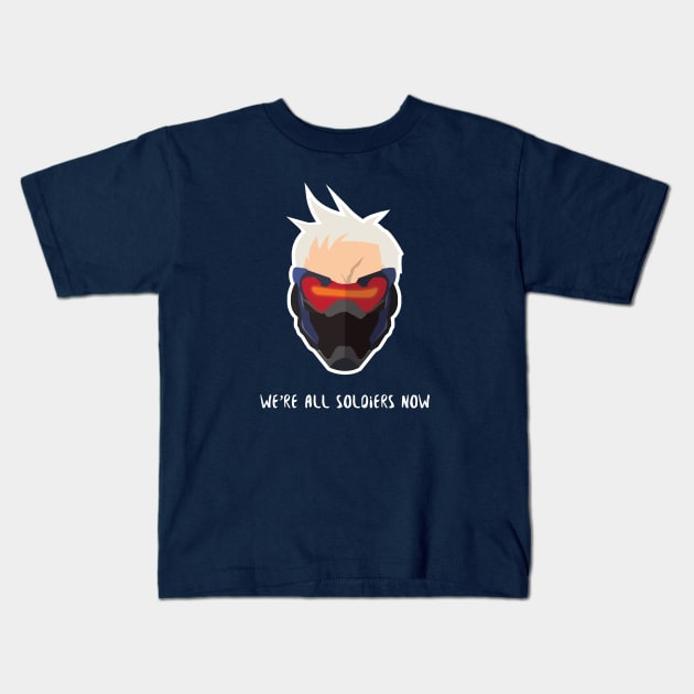 Soldier 76 Face Kids T-Shirt by ivanomatt147